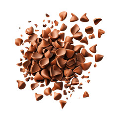 Obraz premium Delicious Chocolate Chips Explosion, Food Photography, Sweet Treat, Confectionery Background
