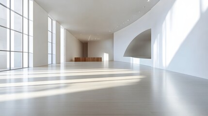 Fototapeta premium Modern Minimalist White Gallery Interior