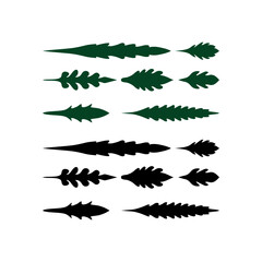 Leaf Silhouettes for Mughal Floral Motif Design &ndash; Decorative Element Set