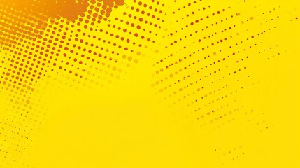 Bright yellow background with a retro-style, half-tone dot pattern 