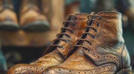 A beautiful restoration of a vintage leather shoe bringing it back to its former glory with clean lines and precise craftsmanship