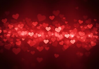 Romantic Red Hearts Background: Valentines Day Love Celebration