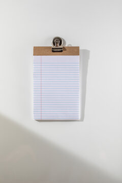 Striped paper on white magnet board