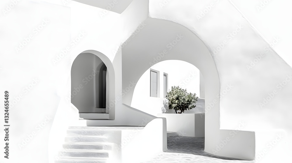 Poster Whitewashed Architecture Cycladic Island Greece