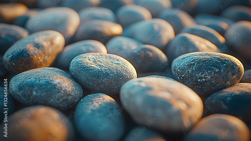 Poster smooth gray blue stones background texture image