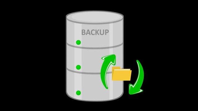 video animation icon backup computer folder files concept, on a transparent background with alpha channel set to zero