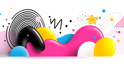 Playful Pastel Rainbow Abstract Website Banner