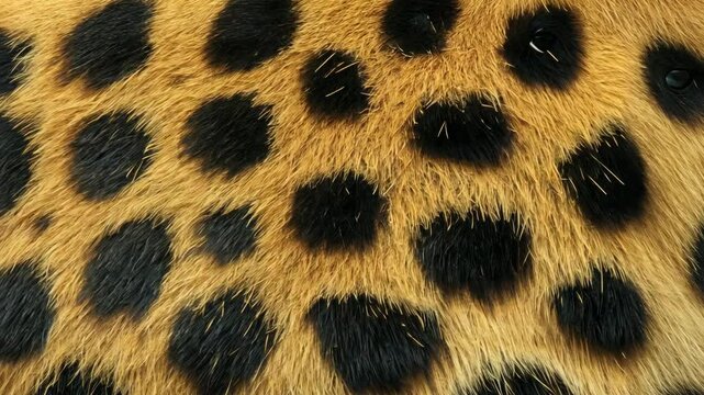 Close-up view of leopard fur highlights unique pattern of spots and texture in natural habitat