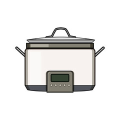 crockpot slow cooker cartoon vector illustration