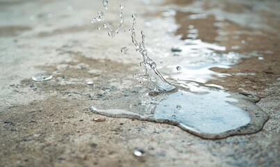 water splash on concrete surface.