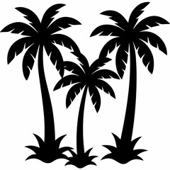 Obraz premium Silhouette of majestic palm trees