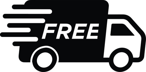 Fast & free shipping delivery truck flat icon for apps and websites
