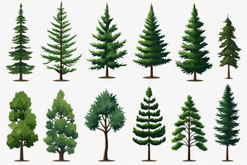 A Collection of 10 Unique Trees with Distinctive Shapes and Textures