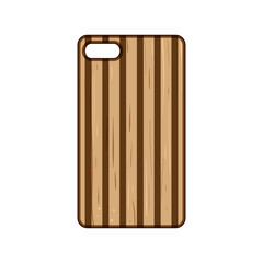 organic phone case wooden cartoon vector illustration