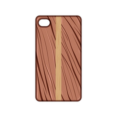 protective phone case wooden cartoon vector illustration