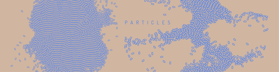 Cover design template. Vector illustration for science, chemistry or education. Irregular array or matrix of random ovals.