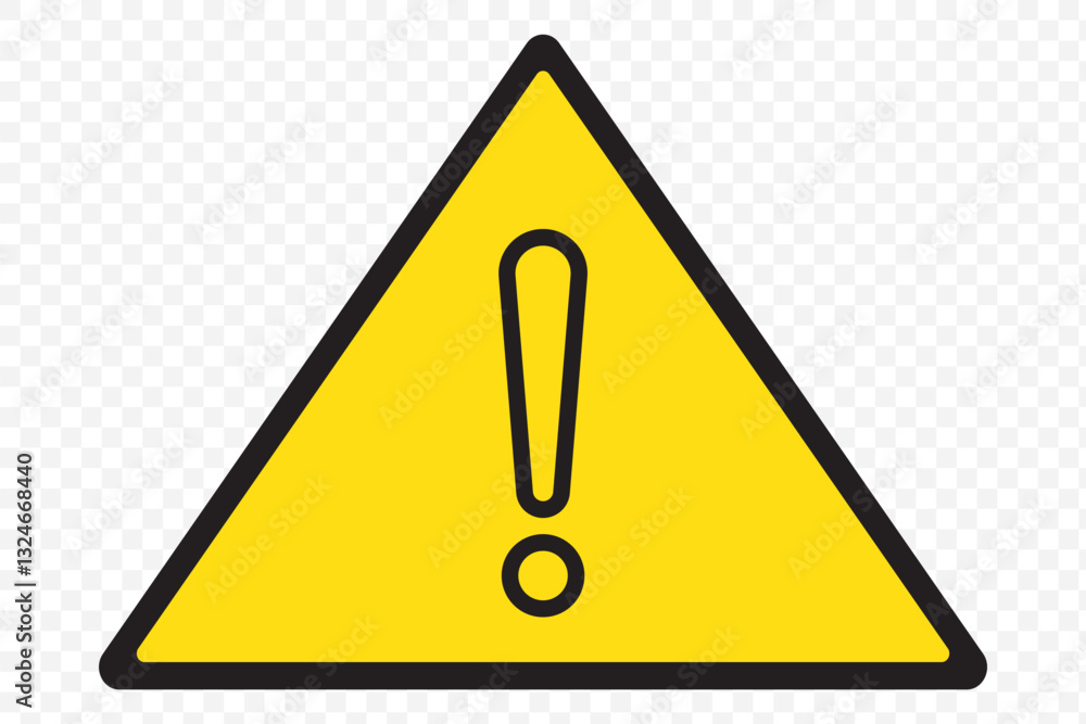 Poster sign. exclamation point on a yellow triangle. caution and warning. road sign. caution danger sign. e