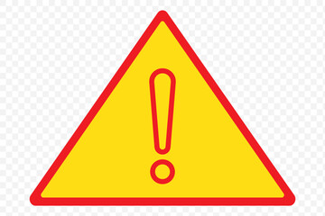 Sign. Exclamation point on a yellow triangle. Caution and warning. Road sign. Caution danger sign. EPS 10.