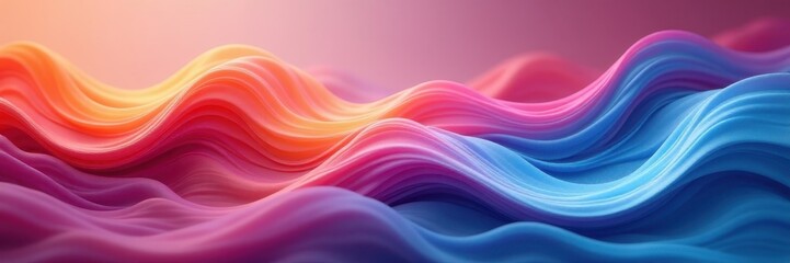 Naklejka premium Fluid, swirling abstract waves merge with soft, blurred forms , gradient, dark