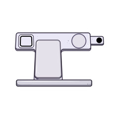 dock multi device charging station cartoon vector illustration