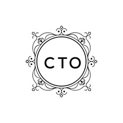CTO creative minimalist letter logo.