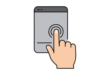 Touchpad Interaction vectors, A collection of modern digital devices featuring a futuristic graphic touch user interface. This mega set includes advanced HUD elements, showcasing innovative and high.