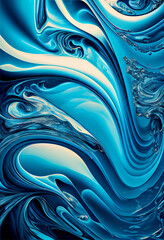 Abstrakcyjna ilustracja fal oceanicznych – dynamiczne wzory wodne, płynne linie w odcieniach błękitu, artystyczna kompozycja inspirowana morzem, estetyczne fale, nowoczesna sztuka cyfrowa, spokojna i 