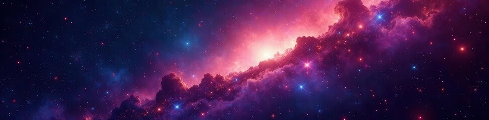 Vast cosmic expanse, glittering stars and distant galaxies , night, black, galaxies