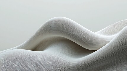 Abstract White Sculpted Waves