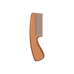 eco hair brush wooden cartoon vector illustration