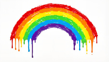 Dripping rainbow painting, symbolizing LGBTQ pride, for promotions during Pride Month