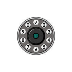 wireless fingerprint door lock cartoon vector illustration