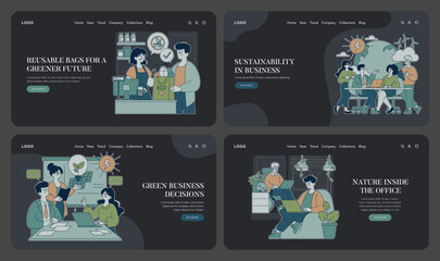 Sustainability In Business. Flat Vector Illustration