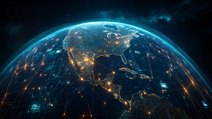 AI generator image of Modern technology can efficiently connect the global network.Smart network and Connection technology