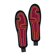 battery electric heated insoles cartoon vector illustration