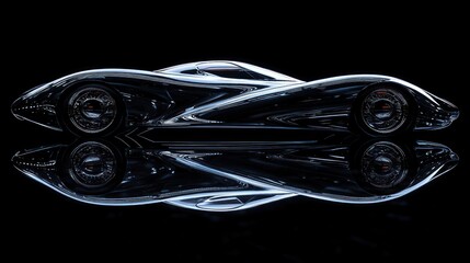 Naklejka premium A futuristic self-driving car with sleek aerodynamic curves, studio shot