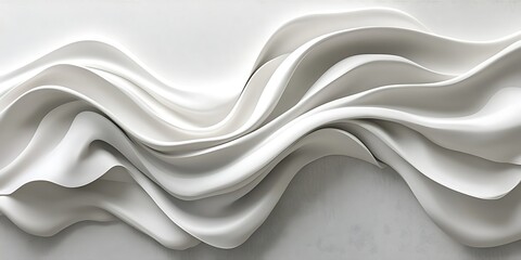 Obraz premium Abstract white waves, flowing curves, textured background