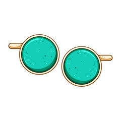 button cufflinks cartoon vector illustration