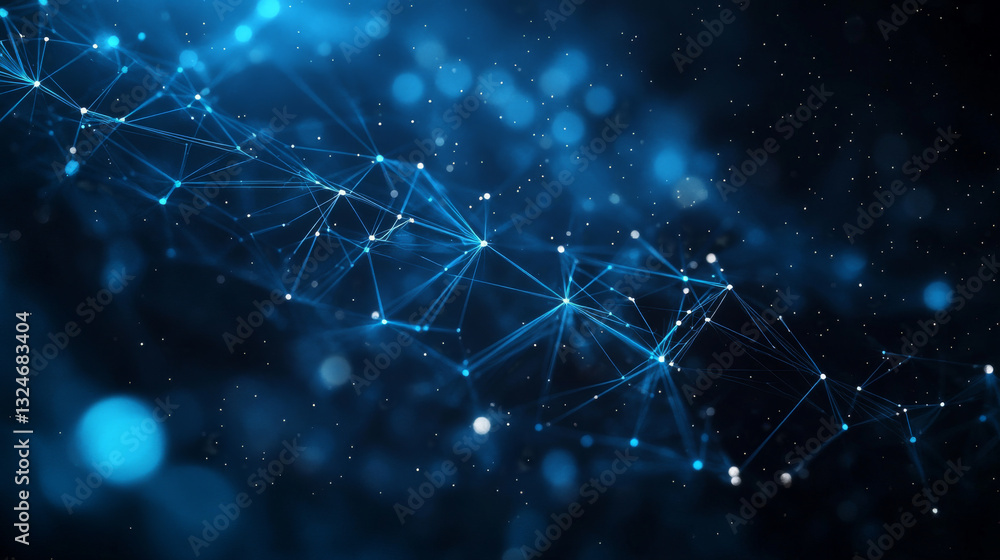 Poster touch the future low poly wireframe. vector polygonal image in the form of a starry sky or space, co