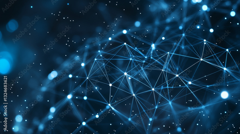 Poster touch the future low poly wireframe. vector polygonal image in the form of a starry sky or space, co