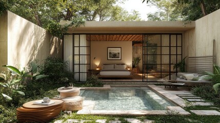 Tropical Courtyard Villa with Private Plunge Pool