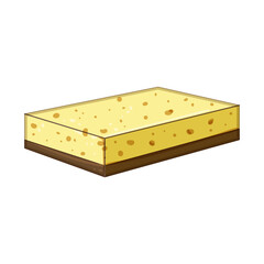compostable biodegradable kitchen sponge cartoon vector illustration