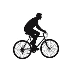 Obraz premium Bicycle riding person enjoying relaxed movement, minimalist design