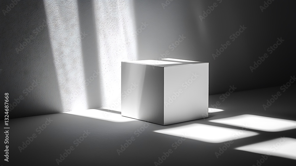 Poster White Cube Minimalist Product Display Background