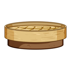 compostable bamboo plate cartoon vector illustration