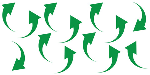 Black arrows icon vector set. Bold arrow symbol curved flat design isolated