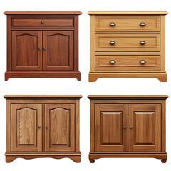 Fototapeta premium Elegant wooden cabinets and drawers for home decor a beautiful collection
