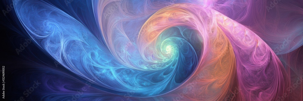 Poster Colorful abstract swirling patterns create a dynamic and balanced design highlighting the golden ratio in modern art