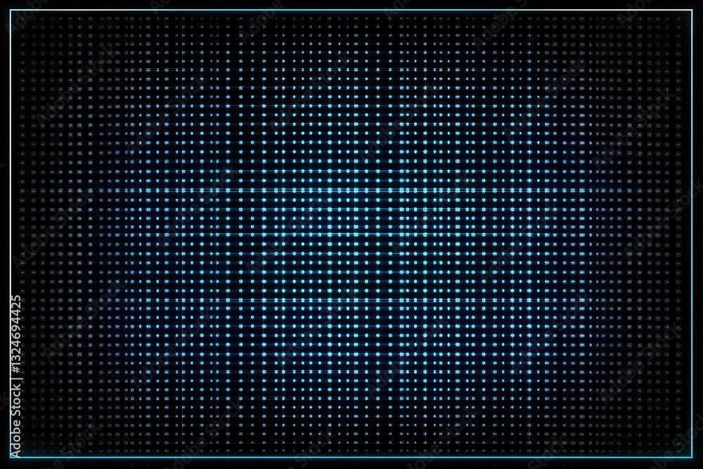 Aufkleber Futuristic grid interface with blue and silver holographic effects showcasing a glowing node at the golden ratio for innovative design applications
