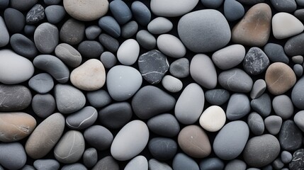 Abstract background featuring grey pebbles in a natural arrangement with clean lines and smooth colors